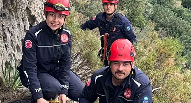 Demre'de 300 metrede 3 gündür mahsur kalan keçi operasyonla kurtarıldı