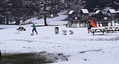 Doğa harikası Abant beyaza büründü
