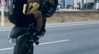 Drift kazayla bitti, motosiklette akrobatik hareketler polisin radarına takıldı