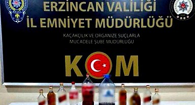 Erzincan'da bir miktar kaçak ve el yapımı alkol ele geçirildi