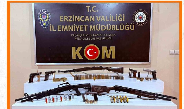 Erzincan'da çok sayıda silah ele geçirildi