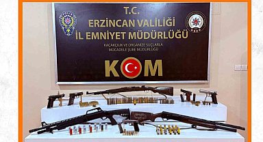 Erzincan'da çok sayıda silah ele geçirildi