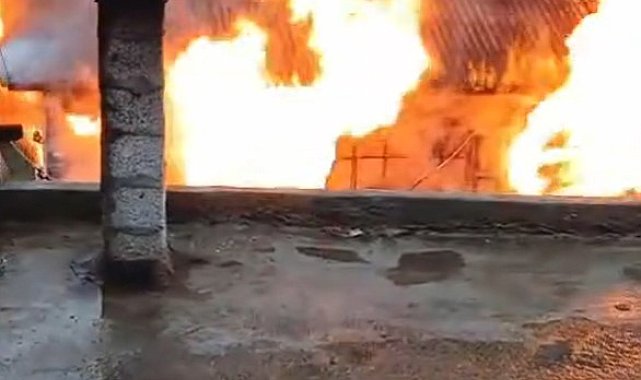Giresun'da çıkan yangında ev kullanılamaz hale geldi