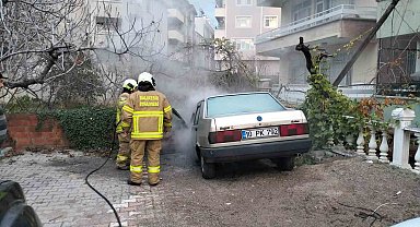 Havran'da araç yangınına itfaiye müdahale etti