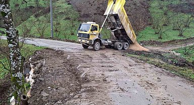 Heyelan bölgesinde anında çalışma