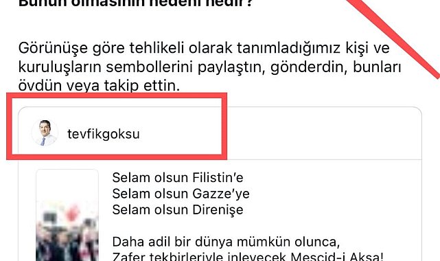 İsrail'in zulmüne sessiz kalan Instagram'dan Tevfik Göksu'nun Filistin paylaşımına sansür