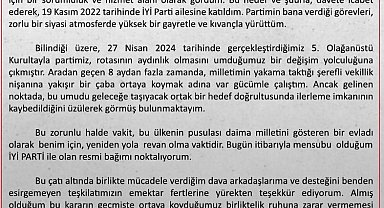 İYİ Parti Sözcüsü Zorlu partisinden istifa etti