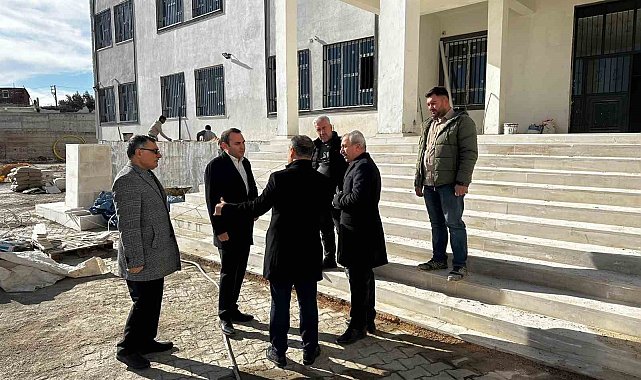 Kaymakam Partal, Şehit Abidin Tanrıkolu Anadolu Lisesi inşaatını inceledi