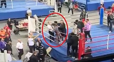 Kick boks maçında kavga ring dışına taştı: 1'i hakem 2 yaralı