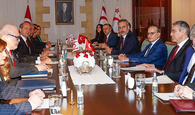 KKTC Cumhurbaşkanı Tatar, Dışişleri Bakanı Fidan'ı kabul etti