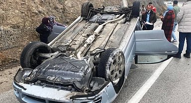 Konya'da hakemleri taşıyan otomobil devrildi, amatör maç ertelendi