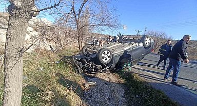 Mardinde otomobil takla attı