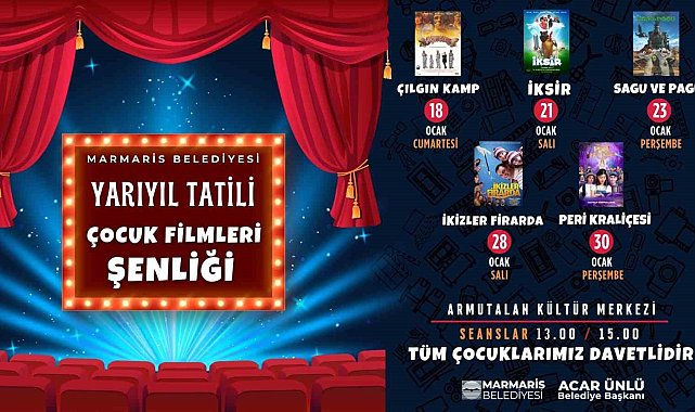 Marmaris'te yarıyıl şenliği çocukları bekliyor