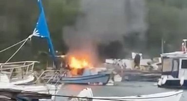 Muğla'da balıkçı teknesi alev topuna döndü