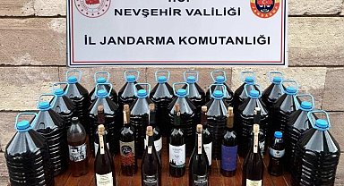 Nevşehir'de 105 litre kaçak içki ele geçirildi