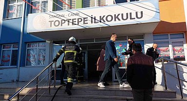 Okulda yangın paniği