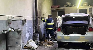 Oto boya atölyesinde çıkan yangın paniğe neden oldu