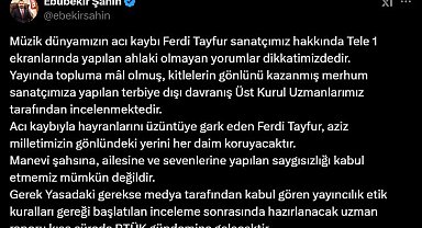 RTÜK Başkanı Şahin'den sunucu Musa Özuğurlu'nun Ferdi Tayfur yorumuna tepki
