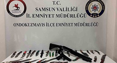 Samsun'da ruhsatsız silah ele geçirildi