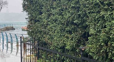 Sarıyer'de ilginç olay kamerada: Kafasını kapatıp kafenin önündeki lambaları kırdı