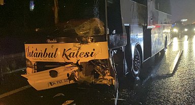 Sarıyer'de Kuzey Marmara Otoyolu'nda feci ölüm: Yola reflektör koyarken otobüs çarptı