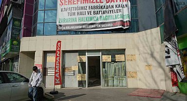 Şerefle batan fabrikanın malları