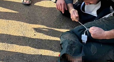 Siirt'te meydana gelen kazada yaralıya şarj kablosuyla turnike yapıldı