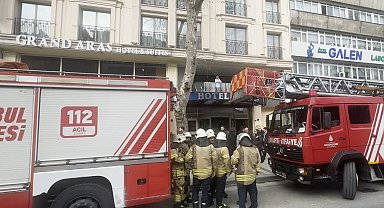 Şişli'de bir otelde korkutan yangın