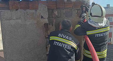 Sivas'ta baca yangını itfaiyenin zamanda müdahalesi ile söndürüldü