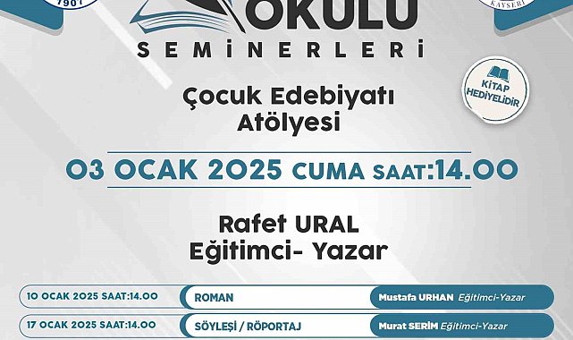 Talas'ın Yazar Okulu seminerlerinde bu hafta Rafet Ural konuk olacak