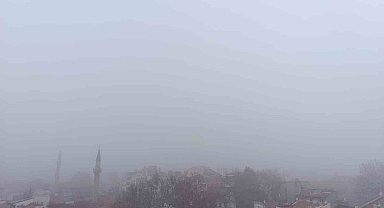 Tarihi Karahisar Kalesi sis nedeniyle gözlerden kayboldu