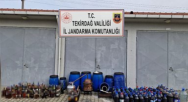 Tekirdağ'da 1 ton 375 litre kaçak içki ele geçirildi