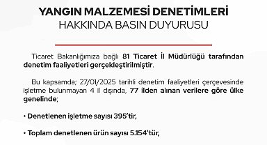 Ticaret Bakanlığından yangın malzemesi denetimi: 351 işletmeden savunma istendi