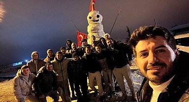 Trakya'nın en büyük kardan adamını yaptılar