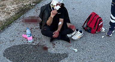 Uçak pistinde motosikletle hız kaza yaptırdı: 2 yaralı