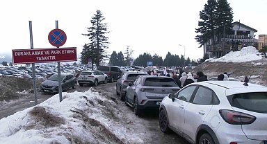 Uludağ'da sömestr öncesi otopark kaosu