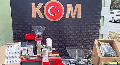 Uşak'ta çok sayıda kaçak makaron ele geçirildi