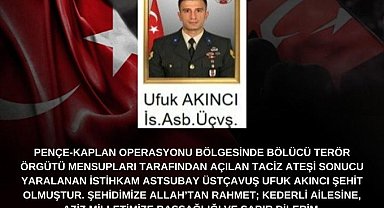 Vali Aksoy'dan Şehit Ufuk Akıncı için taziye mesajı