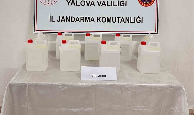 Yalova'da kargoyla yollanan 45 litre etil alkol ele geçirildi