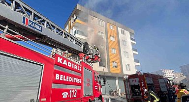 5 katlı binada korkutan yangın