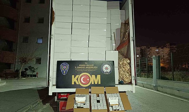 Adana'da 7.5 milyon adet kaçak makaron ele geçirildi