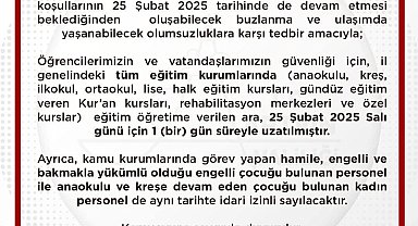 Artvin'de kar tatili uzatıldı