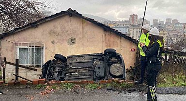 Ataşehir'de cip evin bahçesine uçtu: 1 yaralı