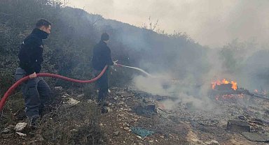 Barakada başlayan yangın ormana sıçramadan söndürüldü