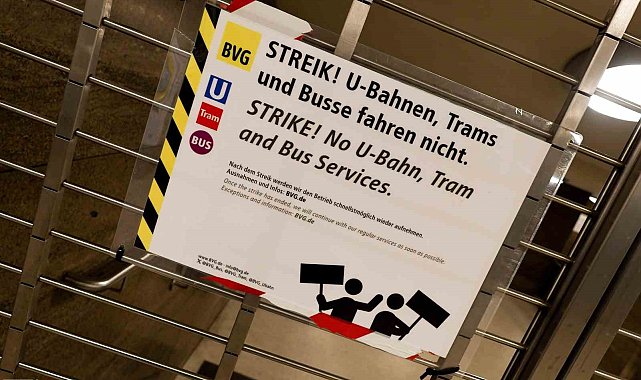 Berlin'de toplu taşımadaki 48 saatlik grev devam ediyor