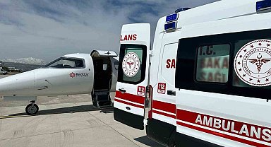 Beyin kanaması geçiren hasta ambulans uçakla Ankara'ya sevk edildi