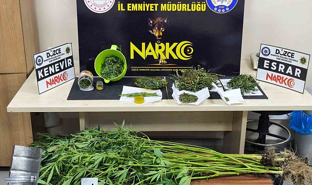 Düzce polisinden uyuşturucu baskını