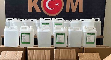 Erzurum'da 350 litre sahte etil alkol ele geçirildi