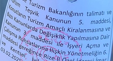 Fırtına Vadisindeki ruhsatsız turistik tesis ve oteller tek tek mühürleniyor