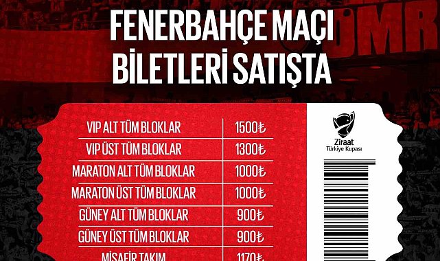 Gaziantep FK - Fenerbahçe maçı biletleri satışta